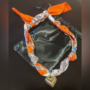 Adjustable Scarf Necklace w/ Heart Charm